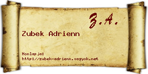 Zubek Adrienn névjegykártya